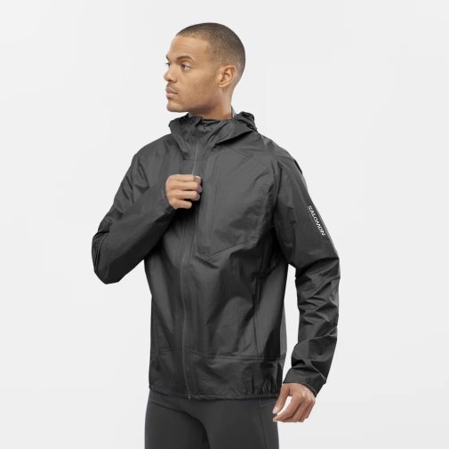 Black Salomon Bonatti Waterproof Men's Shell Jackets | PH 85391A